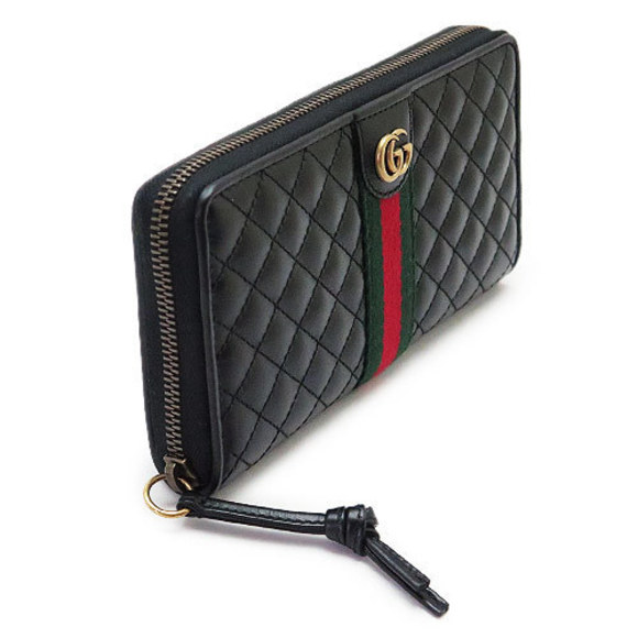 Gucci Wallet Web Stripe Quilted Black - Picture 2 of 5
